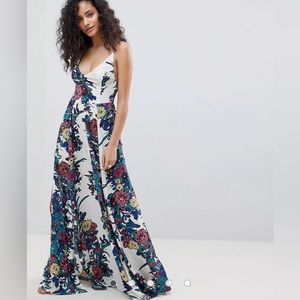 Free People Thru the Vine Floral Printed Smocked Maxi Dress 100% Rayon Medium